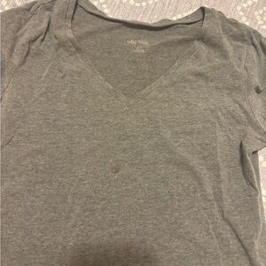 Gray V-Neck T-Shirt Crop Top
